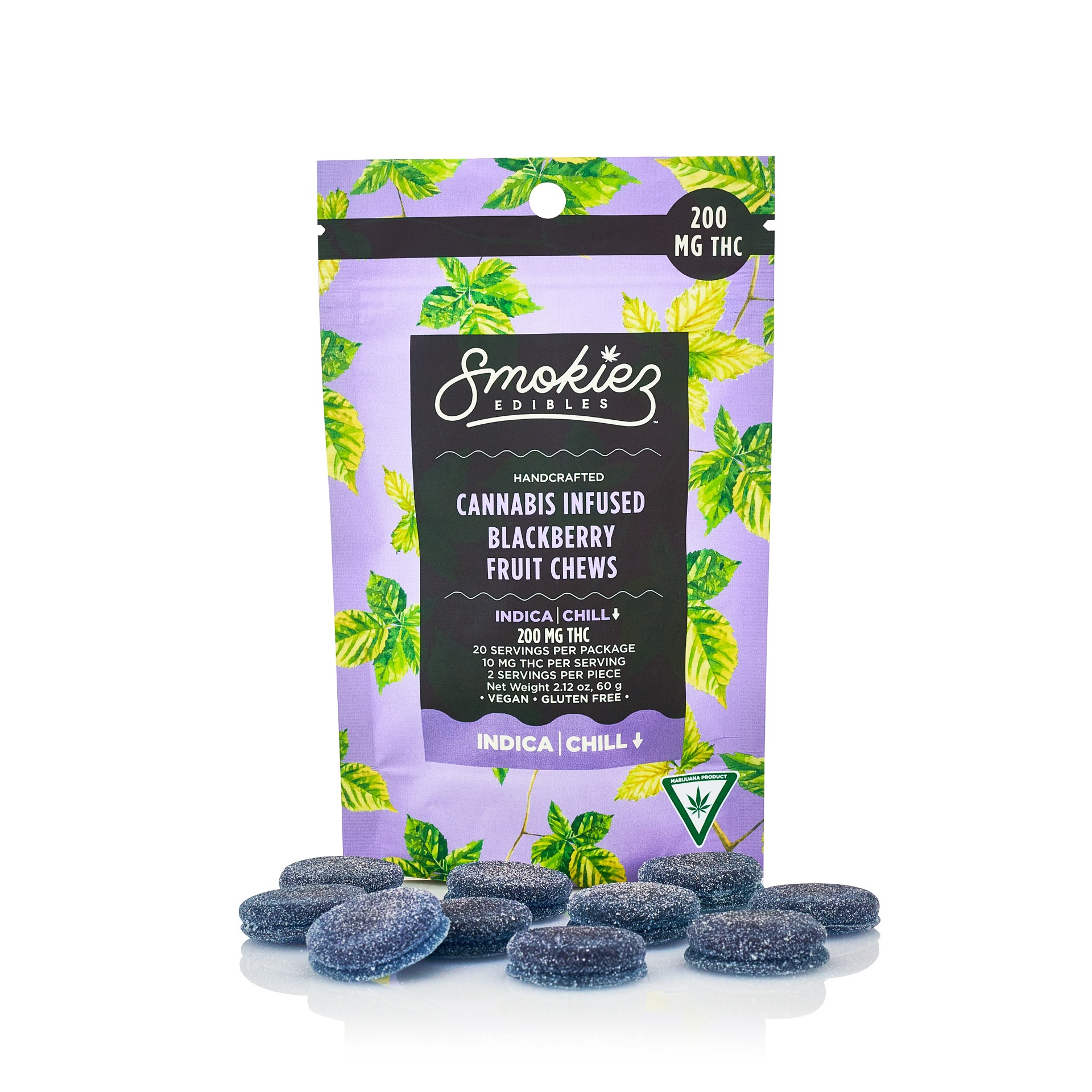 Blackberry Indica 200mg THC Fruit Chews - Michigan - Edibles