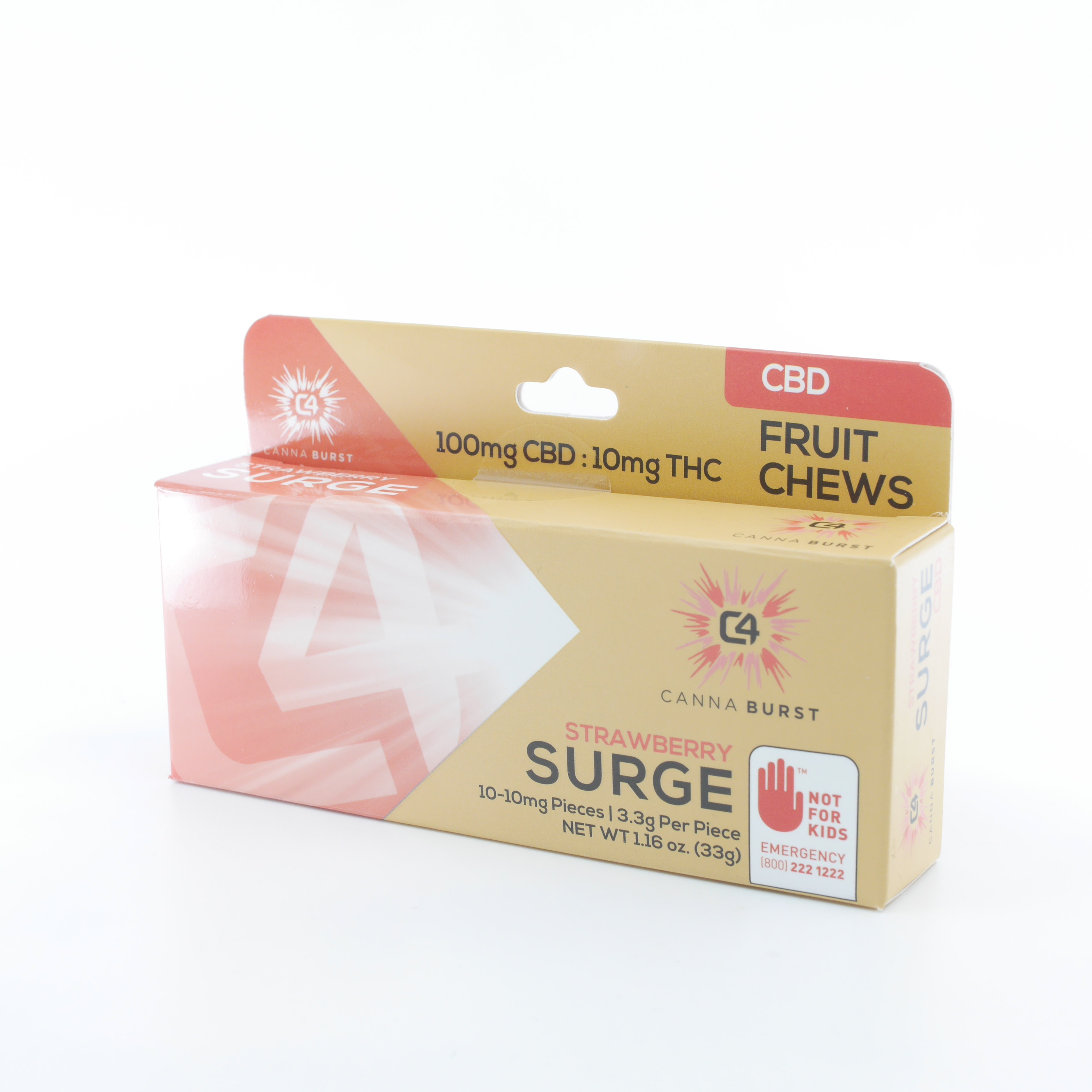 10:1 CBD Strawberry Surge Fruit Chews 100mg 10-pack - Edibles
