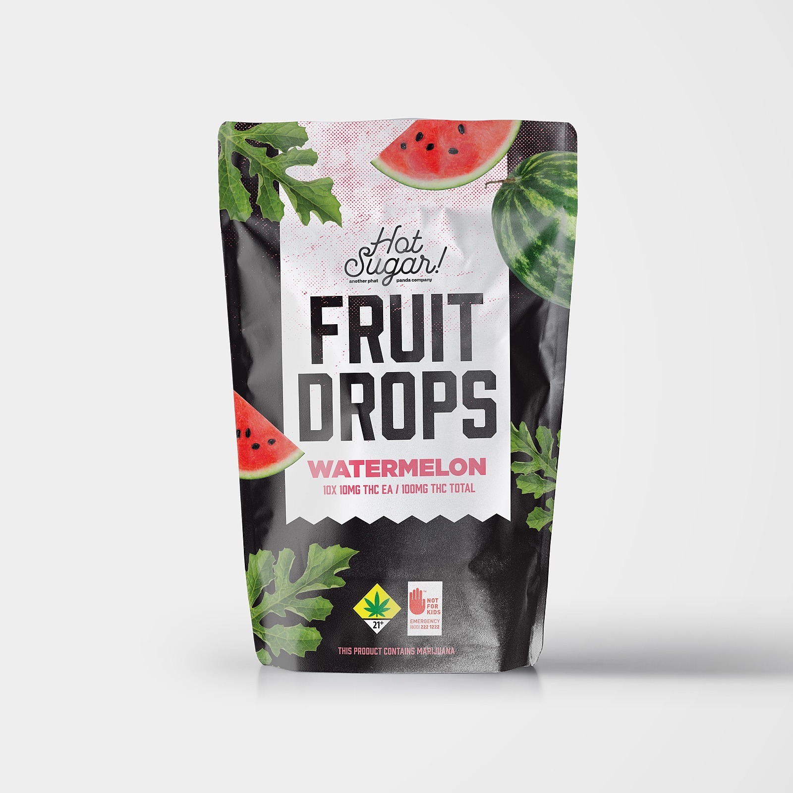 1:1 CBD Watermelon Fruit Drops 100mg 10-pack - Edibles