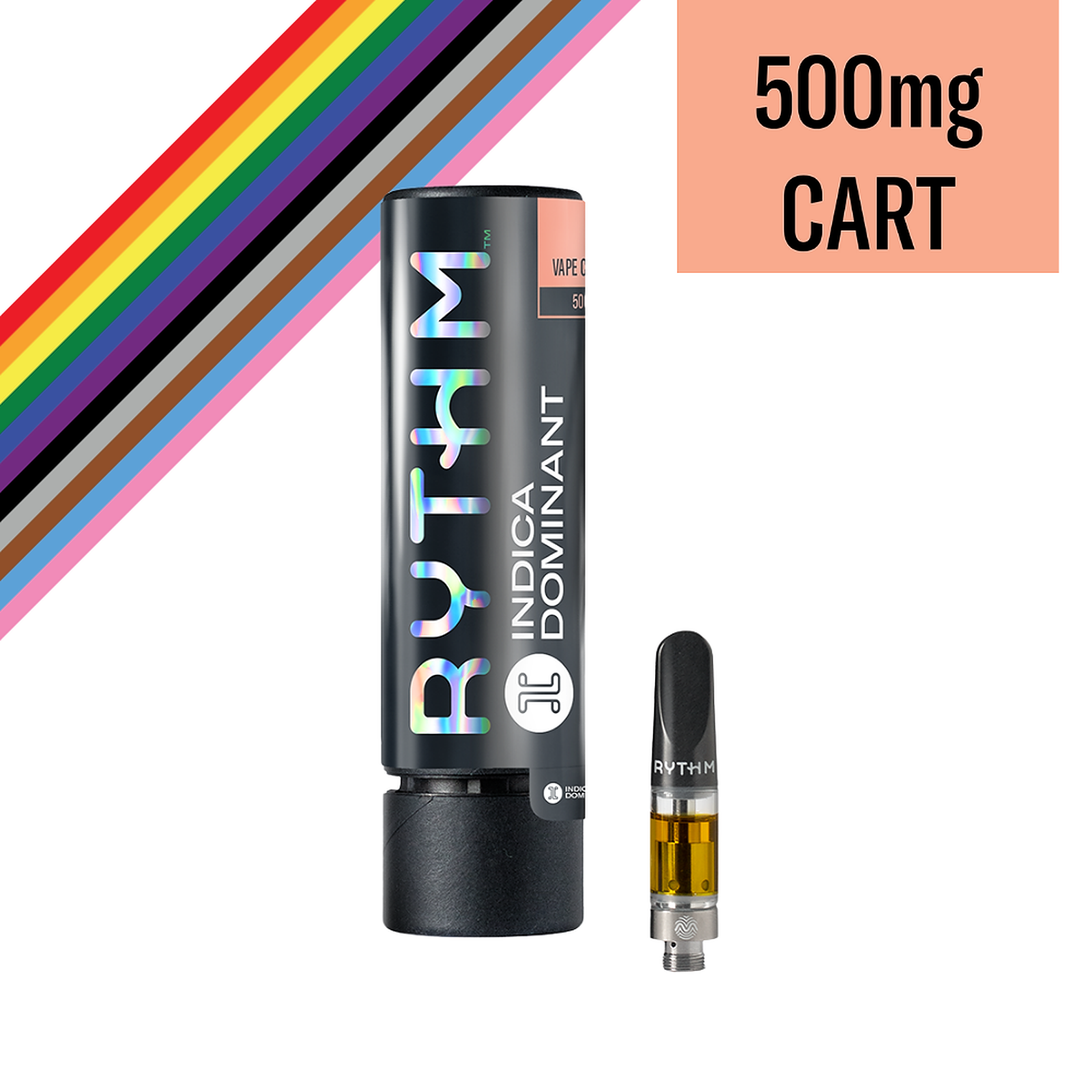 RYTHM Indica Dominant Vape Cartridge Strainbow 500mg - Cartridges