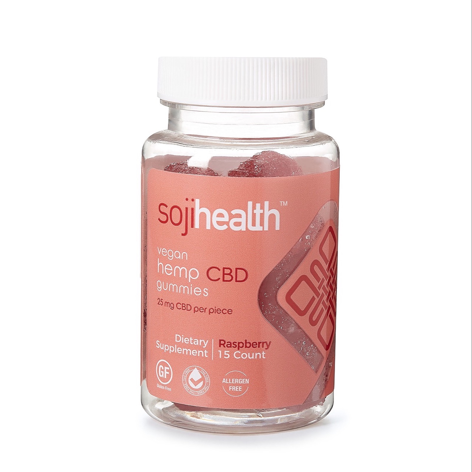 VEGAN HEMP CBD GUMMIES - RASPBERRY - Edibles