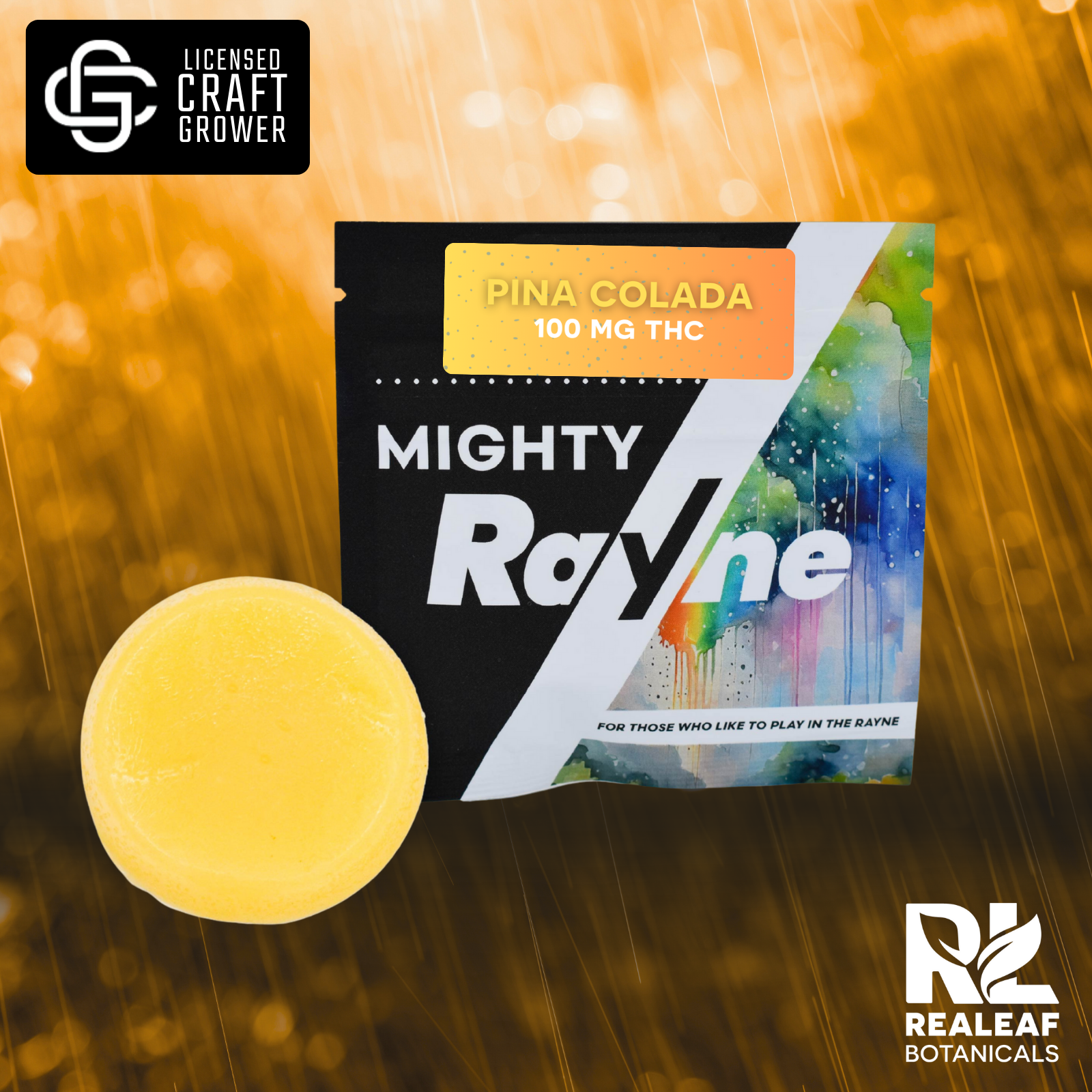 Mighty Rayne Macro Gummy - Pina Colada 100mg - Edibles