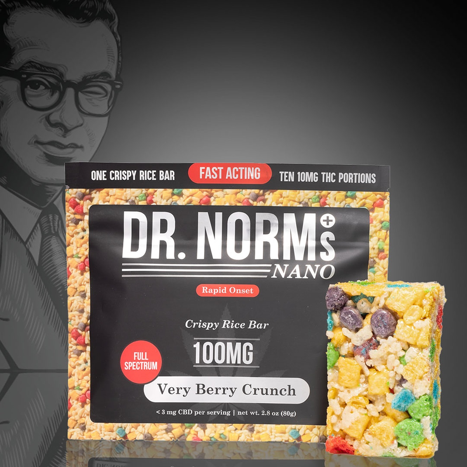 Fast-Acting Nano Very Berry Crunch Rice Bar - Cbd products