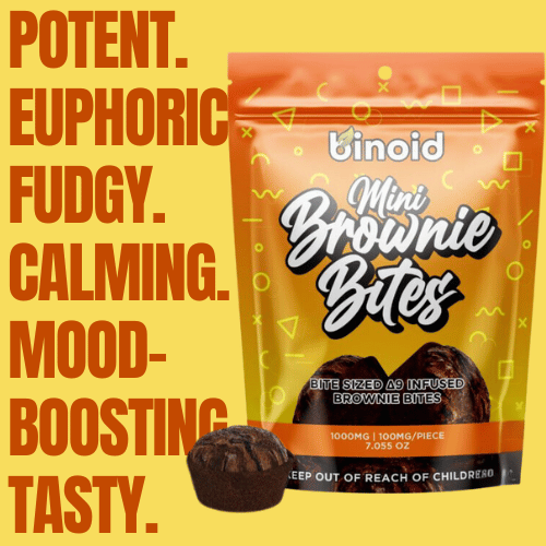 Binoid - Delta 9 + CBD Mini Brownie Bites - 1000mg - Cbd products