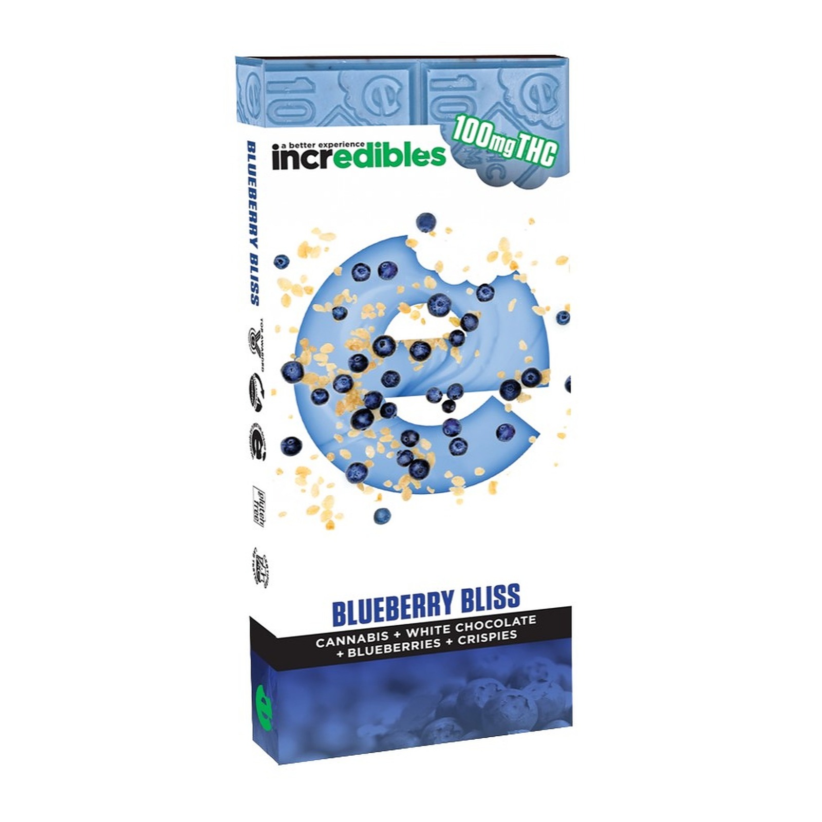 Blueberry Bliss Chocolate Bar 100mg - Cbd products